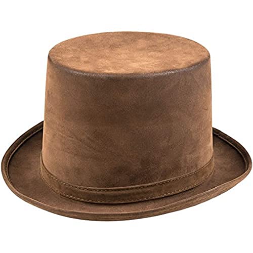 Boland 04204 - Hut Steamtopper, Steampunk, braune Wildleder-Optik, Wilder Westen, Kopfbedeckung, Kostüm, Karneval, Mottoparty von Boland