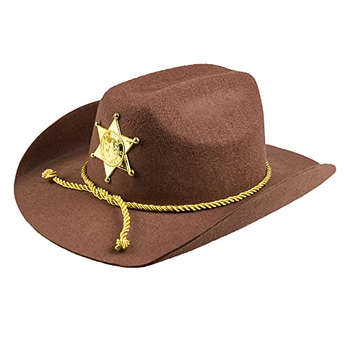 Boland 04388 - Hut Sheriff, Kopfbedeckung, Cowboy-Hut, Wilder Westen, Deputy, Kostüm, Karneval, Mottoparty von Boland