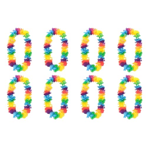 Boland - Blumenkette, 8 Stück, regenbogenfarben, Hawaiiketten, Blumen Halskette Boland - Blumenkette, 8 Stück, regenbogenfarben, Hawaiiketten, Blumen Halskette von Boland