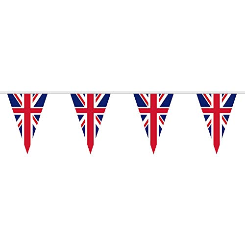 Boland 11609 - Riesen-Wimpelkette Union Jack, Länge 10 Meter, Vereinigtes Königreich, England, National-Flagge, Fahnen-Girlande, Dekoration, Party Boland 11609 - Riesen-Wimpelkette Union Jack, Länge 10 Meter, Vereinigtes Königreich, England, National-Flagge, Fahnen-Girlande, Dekoration, Party von Boland