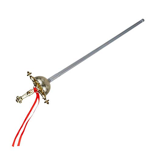 Boland 14000 - Musketier Degen, 1 Stück, Länge 58 cm, goldener Griff mit rotem Band, graues Messer, Schwert, Waffe, Accessoire, Ritter, Tafelrunde, Kostüm, Verkleidung, Motto, Party, Photobox Boland 14000 - Musketier Degen, 1 Stück, Länge 58 cm, goldener Griff mit rotem Band, graues Messer, Schwert, Waffe, Accessoire, Ritter, Tafelrunde, Kostüm, Verkleidung, Motto, Party, Photobox von Boland