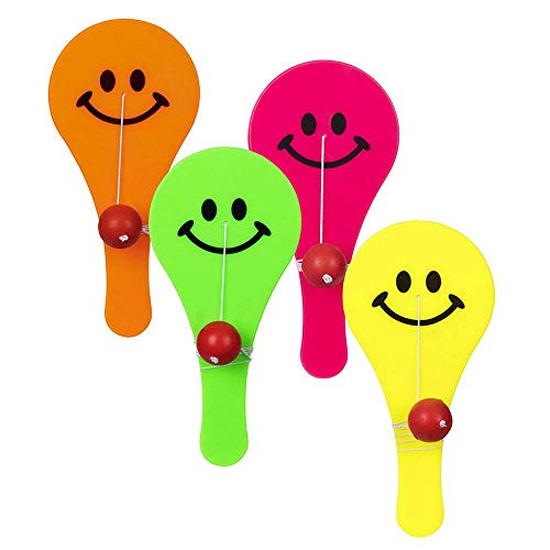 Boland 30784 - Paddleballs, 4 Stück, Größe 11 x 5,5 cm, Plastik, Ballspiel, Mitgebsel, Pinata, Geschicklichkeitsspiel, Geburtstag Boland 30784 - Paddleballs, 4 Stück, Größe 11 x 5,5 cm, Plastik, Ballspiel, Mitgebsel, Pinata, Geschicklichkeitsspiel, Geburtstag von Boland