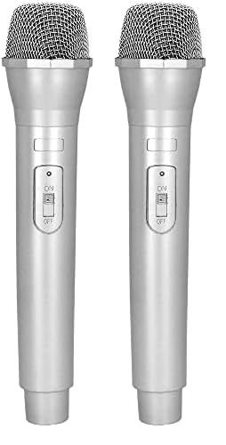 Boland 30846 - Silbernes Popstar Mikrofon, 23,5 cm, Karaoke Mikrofon, Attrappe für Faschingskostüme, Kostüm Zubehör, Accessoire für Karneval und Karaoke (Packung mit 2) von Boland