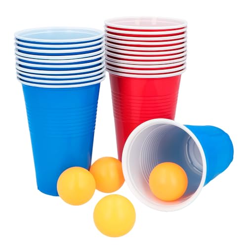 Boland 30852 - Bierpong Set, 22 Becher und 4 Bälle, Partyspiel, Geburtstag, Spiel für Partyspaß von Boland