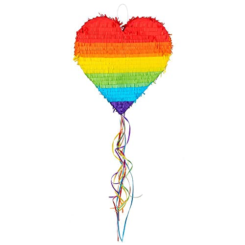Boland 30965 - Zieh-Pinata Regenbogen-Herz, Größe 37 x 36 x 7,5 cm, zum Befüllen mit Süßigkeiten und Konfetti, Party-Spaß, Geburtstag, Geschenk Boland 30965 - Zieh-Pinata Regenbogen-Herz, Größe 37 x 36 x 7,5 cm, zum Befüllen mit Süßigkeiten und Konfetti, Party-Spaß, Geburtstag, Geschenk von Boland