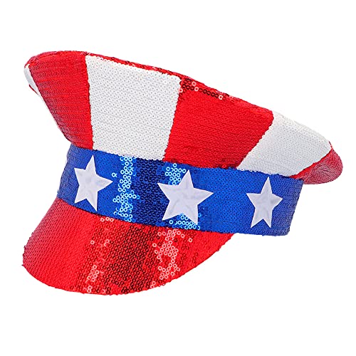 Boland 33031 - Mütze USA mit Pailletten, Sterne und Streifen, Amerika, Hut für Kostüme, Faschingskostüm Boland 33031 - Mütze USA mit Pailletten, Sterne und Streifen, Amerika, Hut für Kostüme, Faschingskostüm von Boland