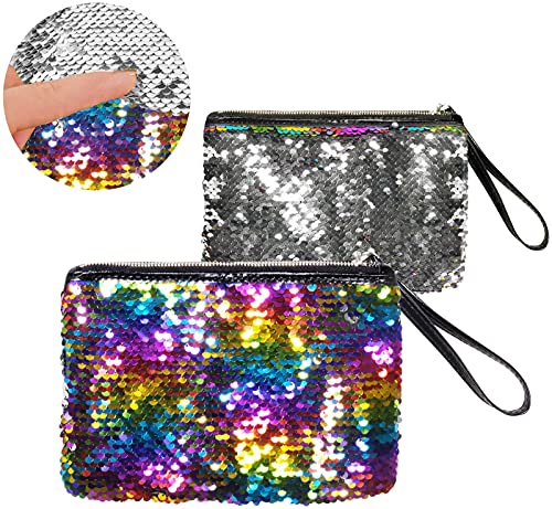 Boland 36008 - Handtasche Pailletten, Größe 14 x 20 cm, Tasche mit Wendepailletten, Clutch, Accessoire, Kostüm, Karneval, Mottoparty, Disco von Boland
