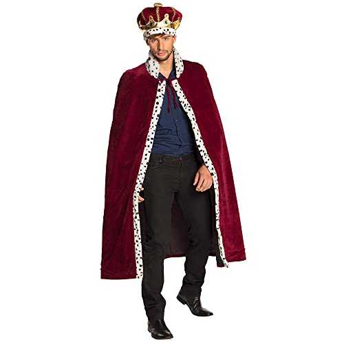 Boland 36104 - Kostüm Majestät, Hut und Königsmantel, Set Herzog für Erwachsene, Krone und Umhang, aus Plüsch, Karneval, Fasching, Fastnacht, Mottoparty von Boland