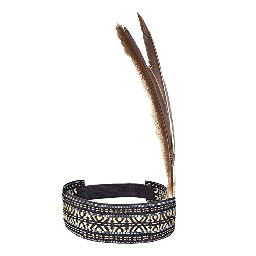 Boland 44092 - Stirnband Indianerin Weise Frau, beige-schwarz, dehnbar, mit Federn, Squaw, Wilder Westen, Kostüm, Karneval, Mottoparty Boland 44092 - Stirnband Indianerin Weise Frau, beige-schwarz, dehnbar, mit Federn, Squaw, Wilder Westen, Kostüm, Karneval, Mottoparty von Boland