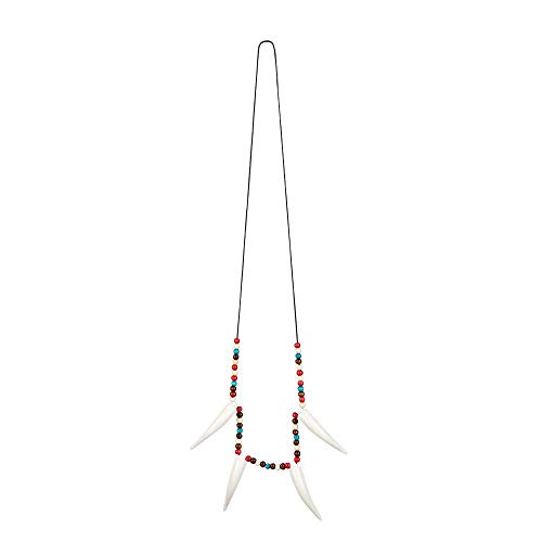 Boland 44123 - Halskette Indianer, Kette mit Perlen und Zahn-Attrappen, Mode-Schmuck, Squaw, Häuptling, Accessoire, Kostüm, Karneval, Mottoparty von Boland