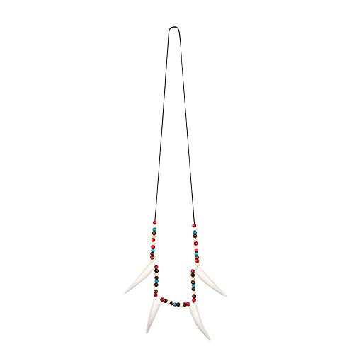 Boland 44123 - Halskette Indianer, Kette mit Perlen und Zahn-Attrappen, Mode-Schmuck, Squaw, Häuptling, Accessoire, Kostüm, Karneval, Mottoparty von Boland