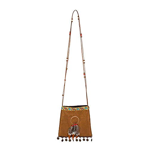 Boland 44144 - Handtasche Indianerin, Größe ca. 21 cm, Umhängetasche, Squaw, Braun, Karneval, Halloween, Mottoparty, Verkleidung Boland 44144 - Handtasche Indianerin, Größe ca. 21 cm, Umhängetasche, Squaw, Braun, Karneval, Halloween, Mottoparty, Verkleidung von Boland