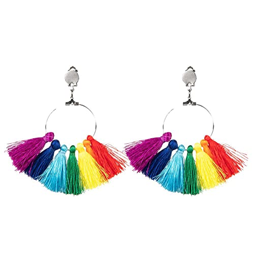 Boland 44742 - Regenbogen-Ohrringe mit Quasten, Ohr-Clips, Mode-Schmuck, Accessoire, Kostüm, Karneval, Mottoparty Boland 44742 - Regenbogen-Ohrringe mit Quasten, Ohr-Clips, Mode-Schmuck, Accessoire, Kostüm, Karneval, Mottoparty von Boland