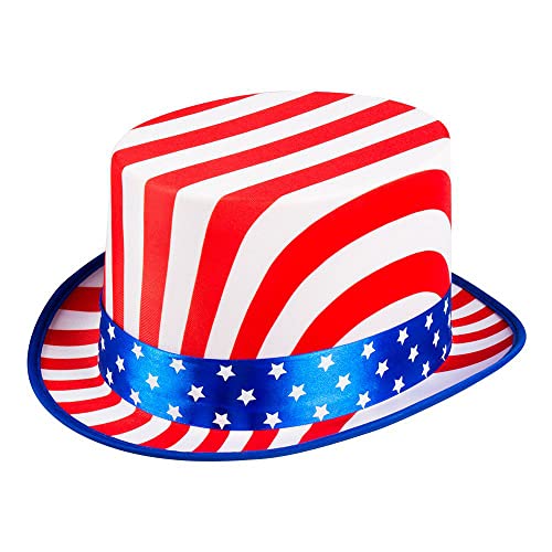 Boland 44963 - Hut USA Deluxe, Kopfweite ca. 56 - 61, Mütze mit Stars and Stripes, Amerika, Kostüm Zubehör für Karneval und Mottoparty von Boland