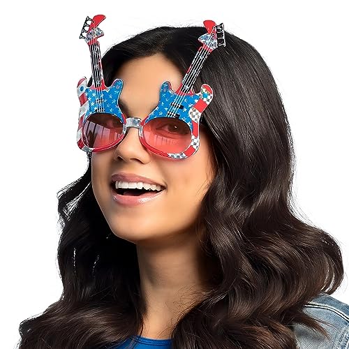 Boland 44976 - Partybrille USA Gitarre, Brille für Erwachsene, Spaßbrille ohne Sehstärke, Faschingsbrille, Zubehör für Faschingskostüme Boland 44976 - Partybrille USA Gitarre, Brille für Erwachsene, Spaßbrille ohne Sehstärke, Faschingsbrille, Zubehör für Faschingskostüme von Boland