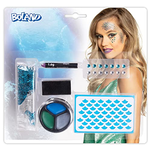 Boland 45067 - Schminkset Meerjungfrau, mehrteiliges Make-Up Set für Karneval oder Halloween, Schminke für Faschingskostüme von Boland