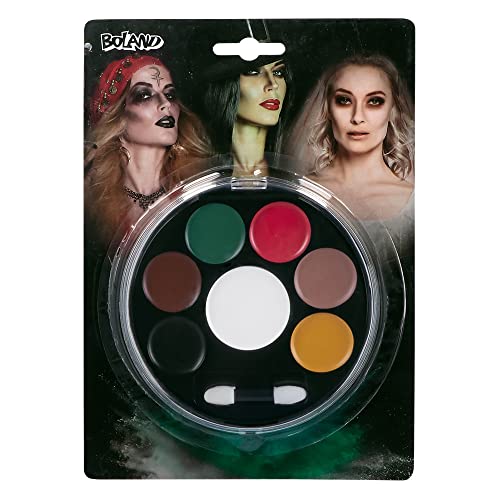 Boland 45099 - Schminkset Halloween, 7 Farben Fettschminke, 1 Applikator, 1 Schwamm, Schminke, Palette, Set, Make-Up, Halloween, Karneval, Mottoparty Boland 45099 - Schminkset Halloween, 7 Farben Fettschminke, 1 Applikator, 1 Schwamm, Schminke, Palette, Set, Make-Up, Halloween, Karneval, Mottoparty von Boland