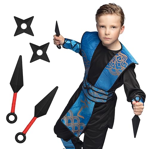 Boland 50432 - Ninja Waffen Set, 4-teilig, Wurfsterne und Kunai, Kostüm Accessoires, Dekoration, Zubehör für Faschingskostüme Boland 50432 - Ninja Waffen Set, 4-teilig, Wurfsterne und Kunai, Kostüm Accessoires, Dekoration, Zubehör für Faschingskostüme von Boland