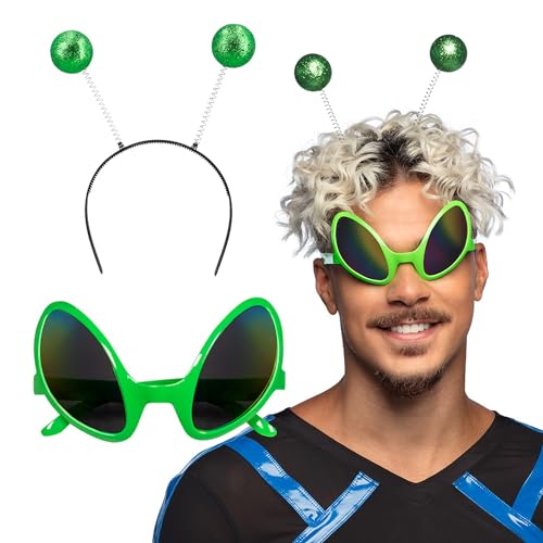 Boland 50530 - Kostümset Alien für Erwachsene, 2-teilig, Brille und Haarreif, Faschingskostüm für Mottoparty, Außerirdischer Boland 50530 - Kostümset Alien für Erwachsene, 2-teilig, Brille und Haarreif, Faschingskostüm für Mottoparty, Außerirdischer von Boland