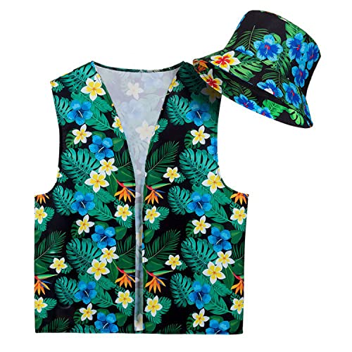 Boland 52173 - Kostüm-Set Tourist, Hut und Weste, Blumen-Motiv, Urlauber, Kostüm, Karneval, Mottoparty Boland 52173 - Kostüm-Set Tourist, Hut und Weste, Blumen-Motiv, Urlauber, Kostüm, Karneval, Mottoparty von Boland