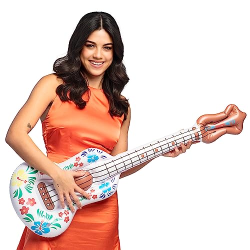 Boland 52178 - Aufblasbare Gitarre Aloha, 104 cm, Wasserspielzeug, Dekoration, Party Deko für Pool, Sommerfest und Mottoparty, Zubehör für Faschingskostüme von Boland