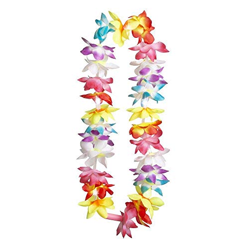 Boland 52235 - Hawaiikette Sommer-Flash mit LED-Leuchten, Halskette mit Blüten und Beleuchtung, Länge 50 cm, Strand, Sommer, Garten, Kostüm, Karneval, Mottoparty von Boland