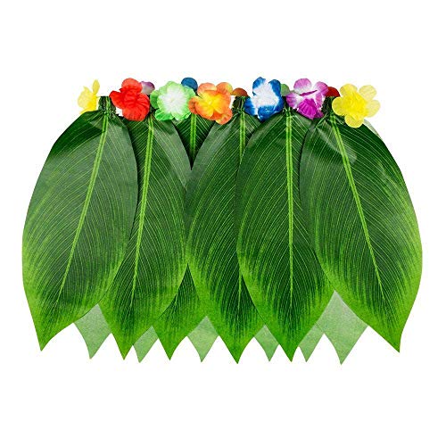 Boland 52245 - Hawaii Rock Palmblätter, Minirock mit künstlichen Blättern und bunten Kunstblumen, Beachparty, Sommerfest, Karneval, Mottoparty, Hula Hula von Boland