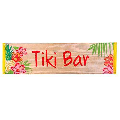 Boland 52490 - Banner Tiki Bar, Größe 50 x 180 cm, aus Polyester, Fahne mit Motiv, Dekoration, Strandparty, Karneval, Mottoparty, Geburtstag Boland 52490 - Banner Tiki Bar, Größe 50 x 180 cm, aus Polyester, Fahne mit Motiv, Dekoration, Strandparty, Karneval, Mottoparty, Geburtstag von Boland