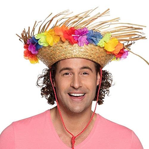 Boland 52537 - Hawaiihut Sammy, 1 Stück, Einheitsgröße, Strohhut mit bunten Blüten, rote Kordel, Blumen, Hibiskus, Mehrfarbig, Unisex, Strand, Sommer, Accessoire, Hut, Sonnenhut, Karneval, Mottoparty Boland 52537 - Hawaiihut Sammy, 1 Stück, Einheitsgröße, Strohhut mit bunten Blüten, rote Kordel, Blumen, Hibiskus, Mehrfarbig, Unisex, Strand, Sommer, Accessoire, Hut, Sonnenhut, Karneval, Mottoparty von Boland