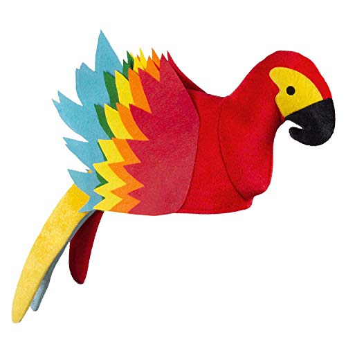 Boland 52538 - Hut Papagei, Plüschhut mit Filz, Kopfbedeckung, Mütze, Paradiesvogel, Kostüm, Karneval, Mottoparty von Boland