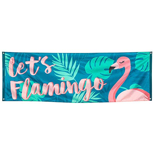 Boland 52552 - Banner Let´s Flamingo, Größe 74 x 220 cm, Polyester, Wanddekoration, Hängedekoration, Fahne, Partydekoration, Geburtstag, Beach Party, Mottoparty, Karneval, Bunt Boland 52552 - Banner Let´s Flamingo, Größe 74 x 220 cm, Polyester, Wanddekoration, Hängedekoration, Fahne, Partydekoration, Geburtstag, Beach Party, Mottoparty, Karneval, Bunt von Boland