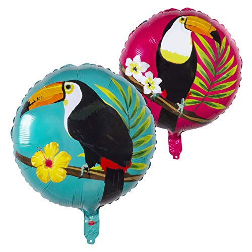 Boland 52592 - Folienballon Tukan, Durchmesser ca. 45 cm, Ballon, Luft, Helium, Füllung, Geburtstag, Sommer, Garten, Geschenk, Dekoration von Boland