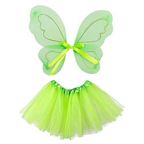 Boland 52872 - Kostümset Waldfee, 2-teiliges Set, Flügel und Tütü in Hellgrün, für Kinder, Tüllrock, Märchen, Elfe, Schmetterling, Kostüm, Verkleidung, Karneval, Kindergarten, Mottoparty Boland 52872 - Kostümset Waldfee, 2-teiliges Set, Flügel und Tütü in Hellgrün, für Kinder, Tüllrock, Märchen, Elfe, Schmetterling, Kostüm, Verkleidung, Karneval, Kindergarten, Mottoparty von Boland
