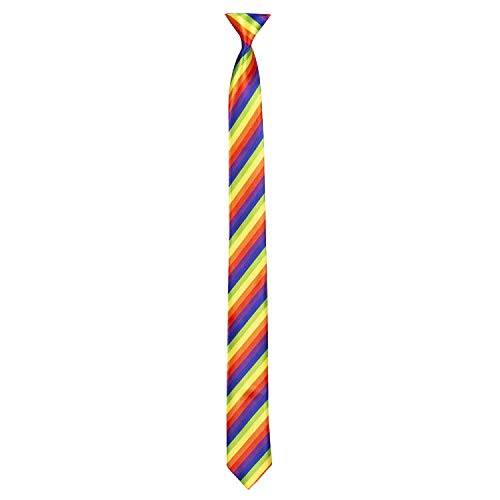 Boland 52971 - Krawatte Regenbogen, Länge ca. 50 cm, mehrfarbige Streifen, Unisex, Accessoire, Clown, Christopher Street Day, Kostüm, Karneval, Mottoparty von Boland