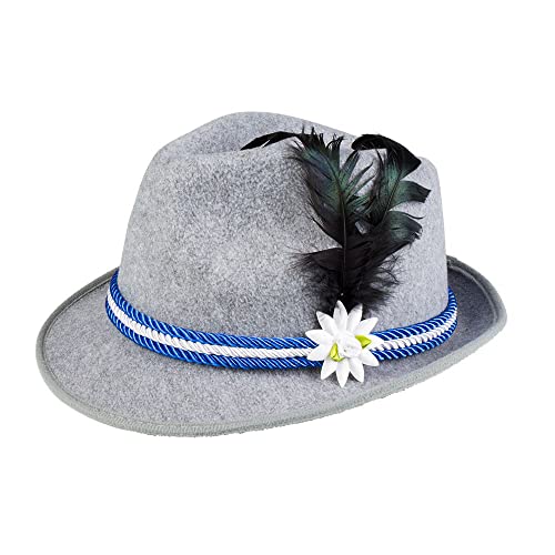 Boland Filz-Hut mit Bändern und Blume, Grau-Blau von Boland