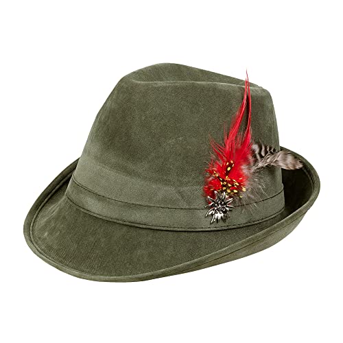 Boland 54285 Master 54285-Hut Jagdmeister mit Edelweiß, Grün, Jäger, Trachtenhut, Oktoberfest, Mottoparty, Karneval, Unisex – Erwachsene, One size von Boland