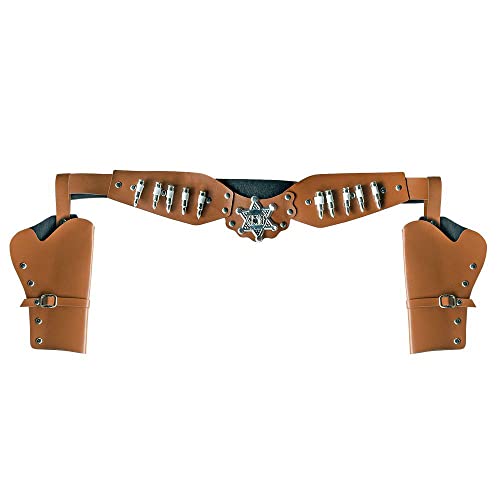 Boland 54382 - Doppeltes Pistolen Halfter Sheriff, Länge 125 cm, Cowboy-Gürtel, Wilder Westen, Kostüm, Karneval, Mottoparty Boland 54382 - Doppeltes Pistolen Halfter Sheriff, Länge 125 cm, Cowboy-Gürtel, Wilder Westen, Kostüm, Karneval, Mottoparty von Boland