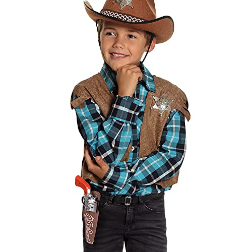 Boland 54383 Cowboy-Set (Pistole und Gürtel mit Halfter), Mehrfarbig, 23 cm / 100 cm von Boland