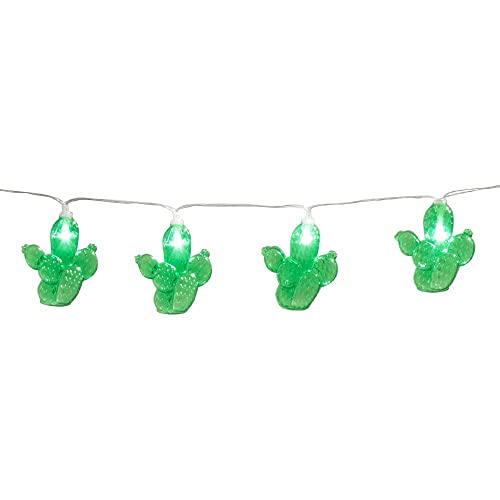 Boland 54425 - LED-Lichterkette Kaktus, Länge 140 cm, Batterietyp 2xAA, Kakteen, Mexiko, Dekoration, Karneval, Mottoparty von Boland