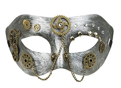 Boland 54522 - Augenmaske Sightpunk, Mehrfarbig, mit Zahnrädern und Ketten verziert, Accessoire, Maske, Karneval, Kostüm, Mottoparty Boland 54522 - Augenmaske Sightpunk, Mehrfarbig, mit Zahnrädern und Ketten verziert, Accessoire, Maske, Karneval, Kostüm, Mottoparty von Boland