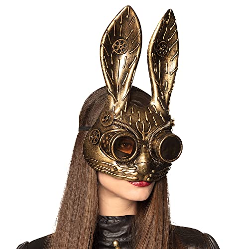 Boland 54538 - Halbmaske Steam-Bunny, Maske Steampunk, Timepunk, Hase, Accessoire, Kostüm, Karneval, Mottoparty von Boland