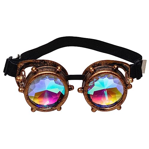 Boland 54558 - Partybrille Spacepunk, mit dehnbarem Gummiband, Unisex, Brille, Schweißerbrille, Steampunk, Timepunk, Accessoire, Kostüm, Karneval, Mottoparty, Halloween von Boland