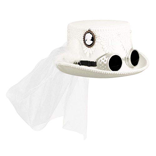 Boland 54563 - Hut Marrypunk, mit Brille und Schleier, Weiß, Steampunk, Braut, Hochzeit, Mottoparty, Karneval Boland 54563 - Hut Marrypunk, mit Brille und Schleier, Weiß, Steampunk, Braut, Hochzeit, Mottoparty, Karneval von Boland