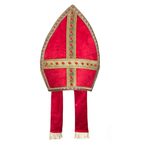Boland 56841 - Mitra Sankt Nikolaus, Rot-Gold, Größe circa 35 x 33 cm, Hut, Mütze, St. Martin, Weihnachten, Advent, Kostüm, Karneval, Mottoparty Boland 56841 - Mitra Sankt Nikolaus, Rot-Gold, Größe circa 35 x 33 cm, Hut, Mütze, St. Martin, Weihnachten, Advent, Kostüm, Karneval, Mottoparty von Boland