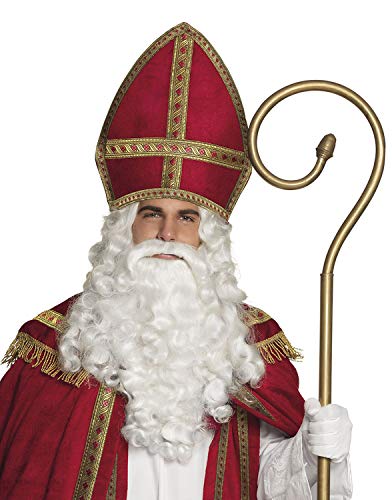 Boland 56841 - Mitra Sankt Nikolaus, Rot-Gold, Größe circa 35 x 33 cm, Hut, Mütze, St. Martin, Weihnachten, Advent, Kostüm, Karneval, Mottoparty von Boland