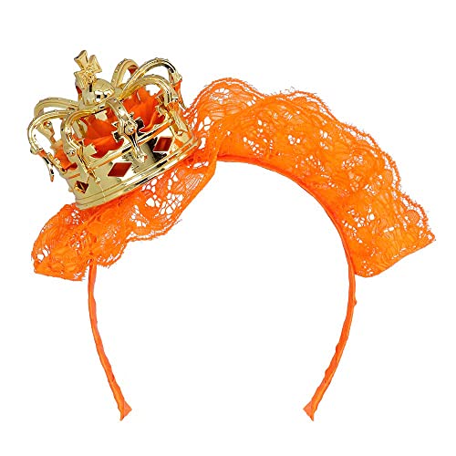 Boland 61829 - Haarreif Königin, Gold-Orange, Unisex, Krone mit Spitzenstoff, Tiara, Niederlande, Fanartikel, Fußball, EM, WM, Karneval, Mottoparty Boland 61829 - Haarreif Königin, Gold-Orange, Unisex, Krone mit Spitzenstoff, Tiara, Niederlande, Fanartikel, Fußball, EM, WM, Karneval, Mottoparty von Boland