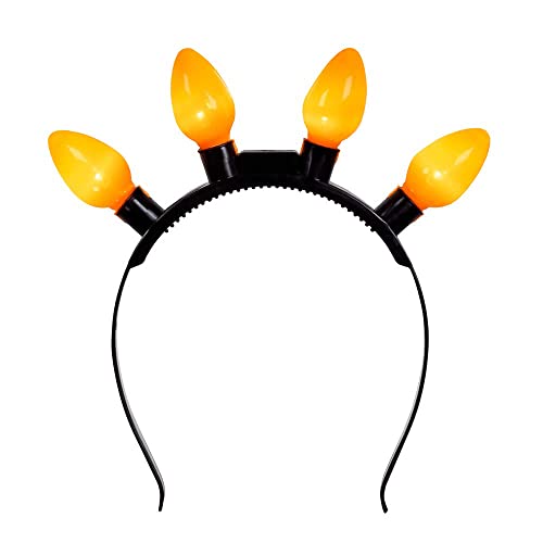 Boland 61867 - Party Haarreif mit LED, Haarschmuck mit Beleuchtung, Orange, Kopfschmuck, Glühbirnen, Karneval, Mottoparty, EM, WM, Fanartikel von Boland