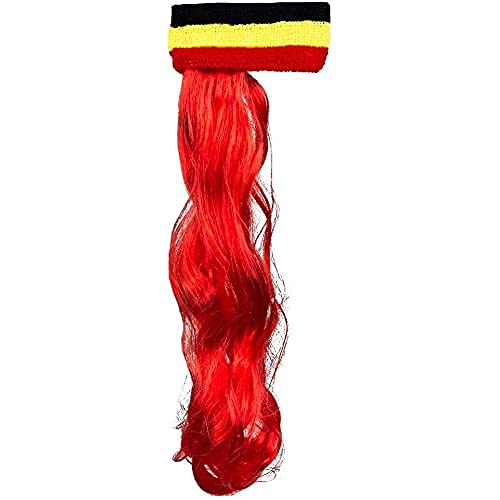 Boland 61917 - Stirnband Belgien mit roten Haaren, WM, EM, Accessoire, Fußball, Handball, Public Viewing, Mottoparty von Boland