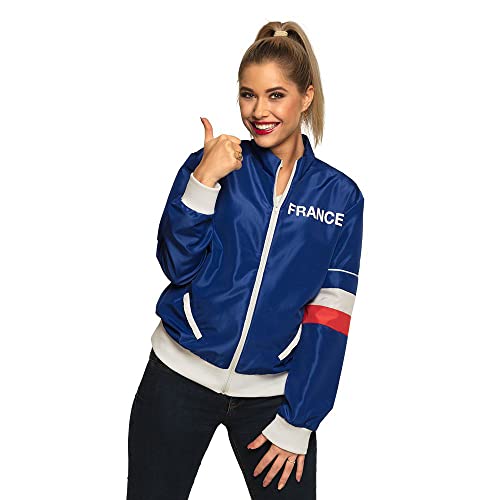 Boland - Trainingsjacke Frankreich, verschiedene Größen, für Frauen, Länder, Flagge, Jogginganzug, Retro Style, Sportler, Gruppenkostüm, Weltmeisterschaft, Europameisterschaft, Mottoparty, Karneval von Boland