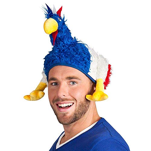 Boland 62021 - Hut Huhn Tricolore, Einheitsgröße, Blau/Weiß/Rot, Frankreich, Karnevalszubehör, Themenparty, Mottoparty von Boland